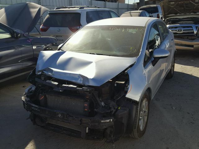 KNADN4A30E6342388 - 2014 KIA RIO EX SILVER photo 2