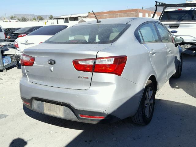 KNADN4A30E6342388 - 2014 KIA RIO EX SILVER photo 4