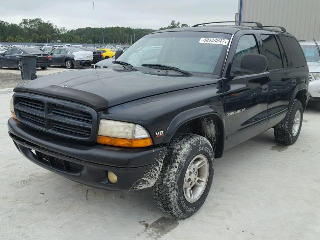 1B4HS28Z1YF156887 - 2000 DODGE DURANGO BLACK photo 2