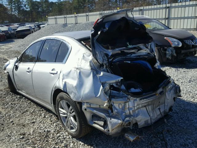 JN1CV6AP1AM204011 - 2010 INFINITI G37 BASE SILVER photo 3