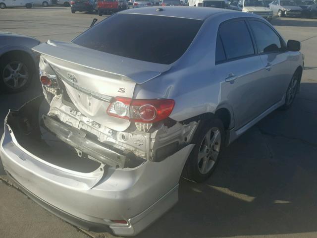 2T1BU4EE4BC588910 - 2011 TOYOTA COROLLA BA SILVER photo 4