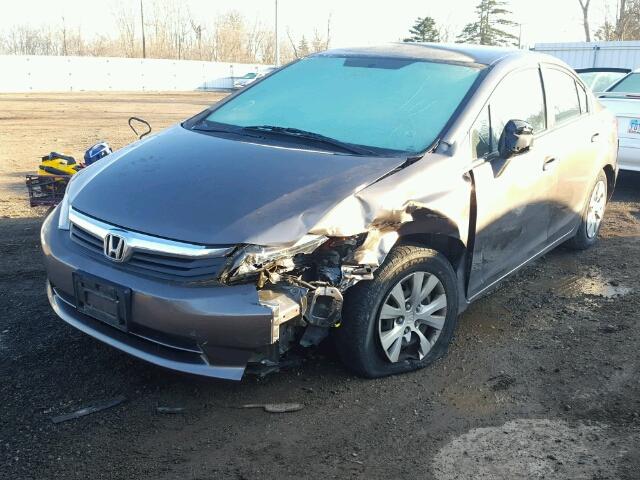 19XFB2F5XCE026765 - 2012 HONDA CIVIC LX GRAY photo 2