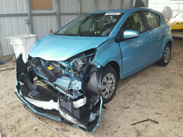 JTDKDTB31E1084529 - 2014 TOYOTA PRIUS C TEAL photo 2