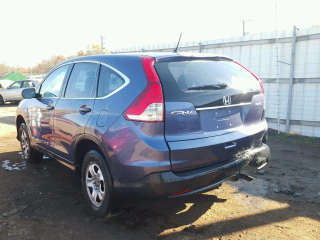 2HKRM4H31DH688889 - 2013 HONDA CR-V LX BLUE photo 3