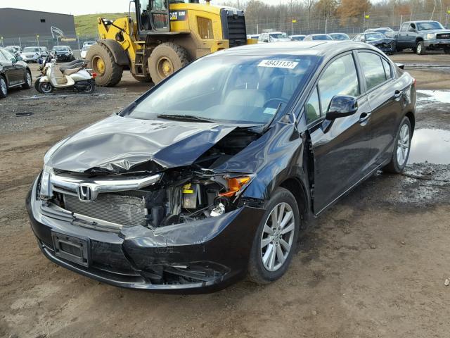 19XFB2F98CE316733 - 2012 HONDA CIVIC EXL Czarny zdjęcie 2