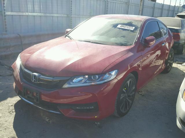 1HGCT1B76HA001844 - 2017 HONDA ACCORD EX RED photo 2