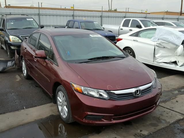 2HGFB2F87CH608516 - 2012 HONDA CIVIC EX MAROON photo 1