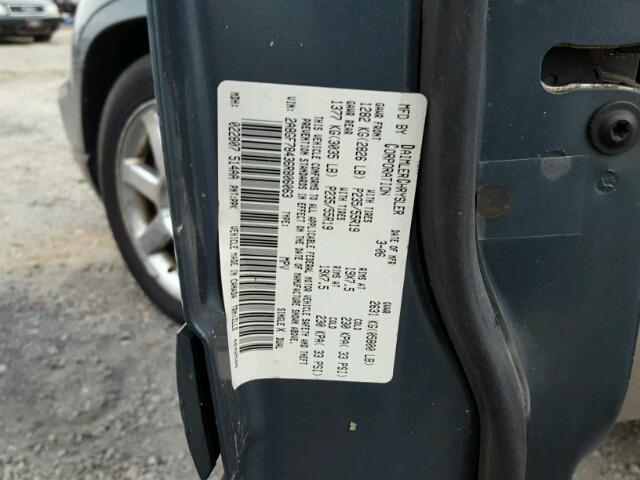 2A8GF78436R806063 - 2006 CHRYSLER PACIFICA L BLUE photo 10