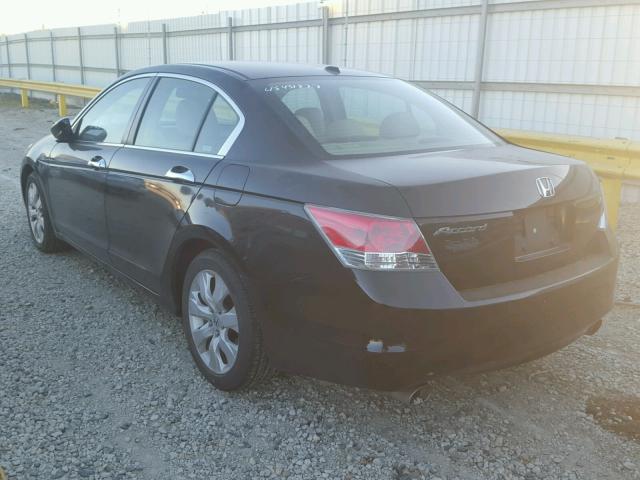 1HGCP36828A082683 - 2008 HONDA ACCORD EXL BLACK photo 3