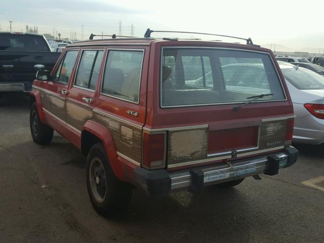 1JCMT7541HT056339 - 1987 JEEP WAGONEER L RED photo 3