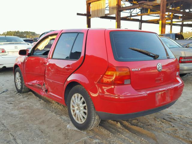 9BWGK61J434040197 - 2003 VOLKSWAGEN GOLF GLS RED photo 3