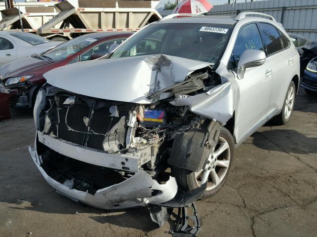 2T2ZK1BA2CC076399 - 2012 LEXUS RX 350 SILVER photo 2