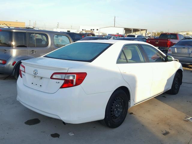 4T4BF1FK0DR280539 - 2013 TOYOTA CAMRY L WHITE photo 4