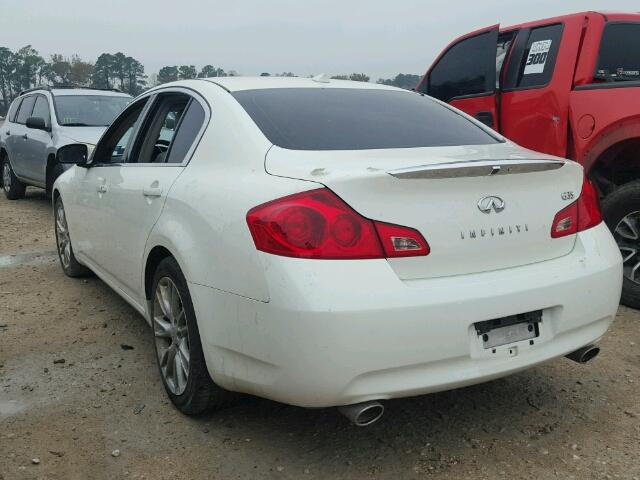 JNKBV61E38M228939 - 2008 INFINITI G35 WHITE photo 3