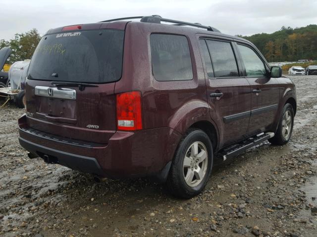 5FNYF48299B021698 - 2009 HONDA PILOT LX RED photo 4