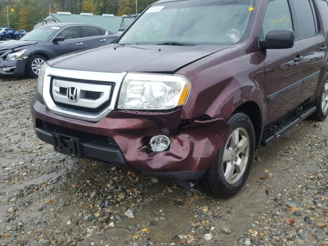 5FNYF48299B021698 - 2009 HONDA PILOT LX RED photo 9