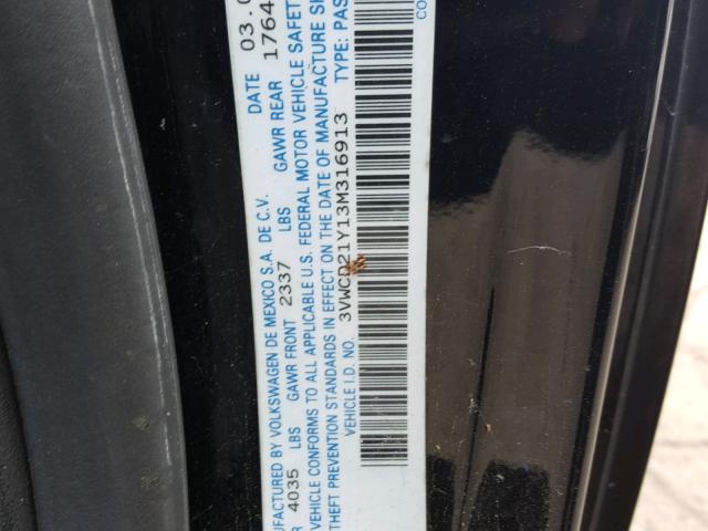 3VWCD21Y13M316913 - 2003 VOLKSWAGEN NEW BEETLE Qara foto 10