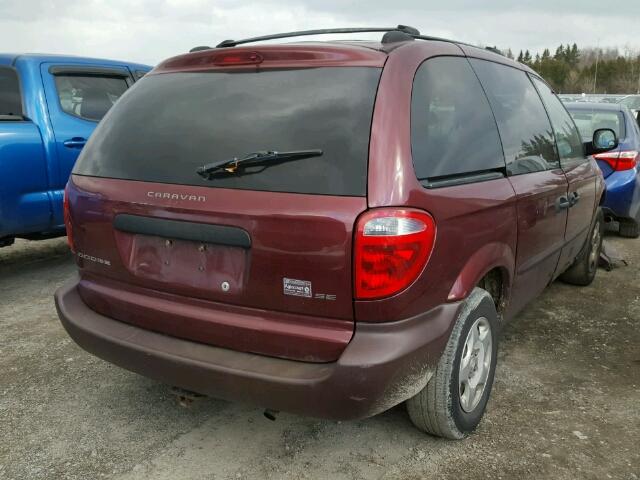 1D4GP25R23B169932 - 2003 DODGE CARAVAN SE RED photo 4