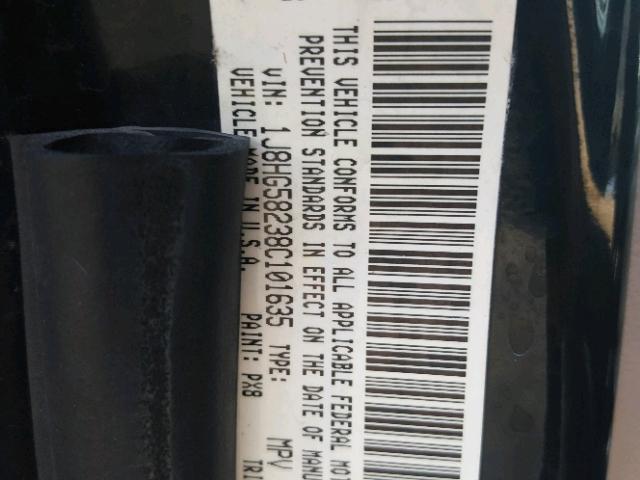 1J8HG58238C101635 - 2008 JEEP COMMANDER BLACK photo 10