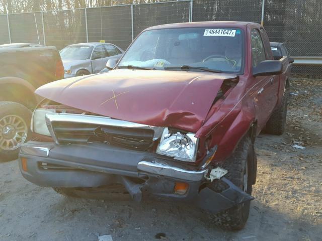 4TAWM72NXYZ675079 - 2000 TOYOTA TACOMA XTR MAROON photo 2