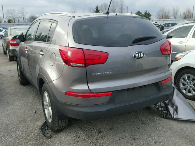 KNDPB3AC6F7754121 - 2015 KIA SPORTAGE L GRAY photo 3