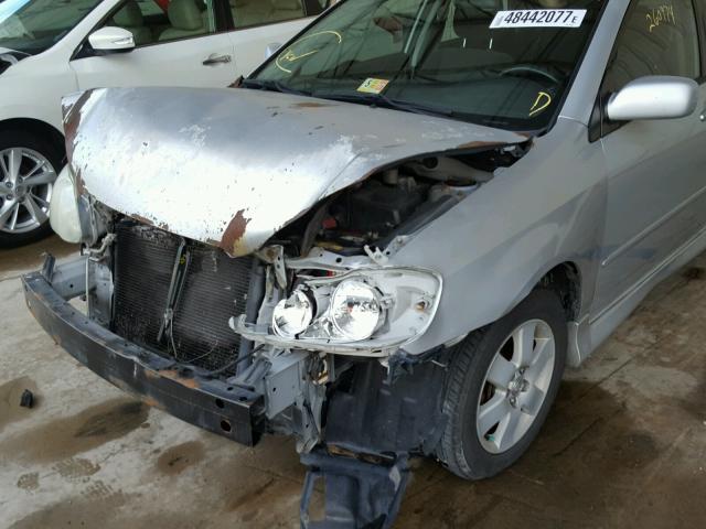 2T1BR32E15C380360 - 2005 TOYOTA COROLLA CE SILVER photo 9