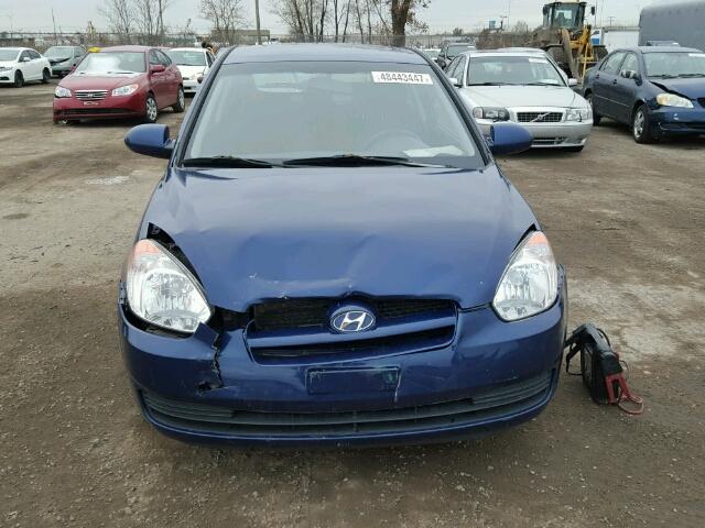 KMHCN35C18U085630 - 2008 HYUNDAI ACCENT BAS BLUE photo 9