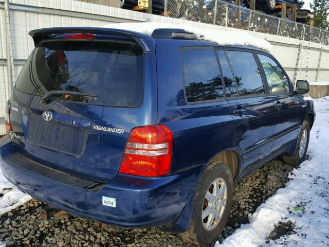 JTEHF21AX10003330 - 2001 TOYOTA HIGHLANDER BLUE photo 4