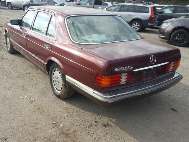 WDBCA35E5MA604092 - 1991 MERCEDES-BENZ 420 SEL MAROON photo 3