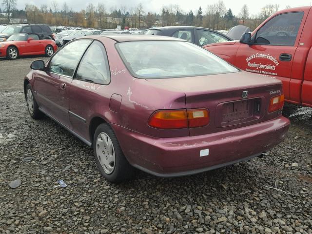 1HGEJ1255PL017808 - 1993 HONDA CIVIC EX PURPLE photo 3