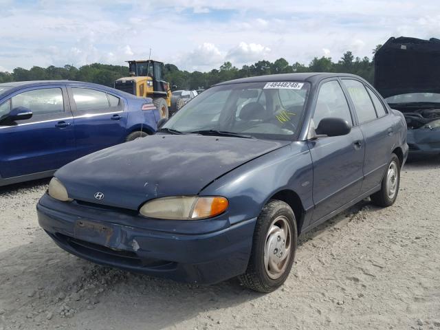 KMHVF24N3TU298784 - 1996 HYUNDAI ACCENT 10T BLUE photo 2