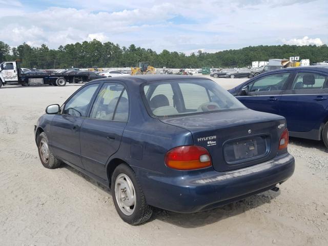 KMHVF24N3TU298784 - 1996 HYUNDAI ACCENT 10T BLUE photo 3