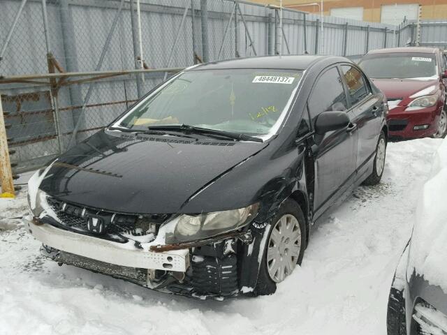 2HGFA16299H006170 - 2009 HONDA CIVIC DX BLACK photo 2