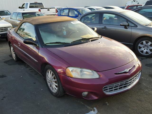 1C3EL55U61N510822 - 2001 CHRYSLER SEBRING LX PURPLE photo 1