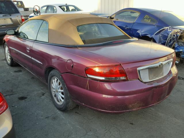 1C3EL55U61N510822 - 2001 CHRYSLER SEBRING LX PURPLE photo 3