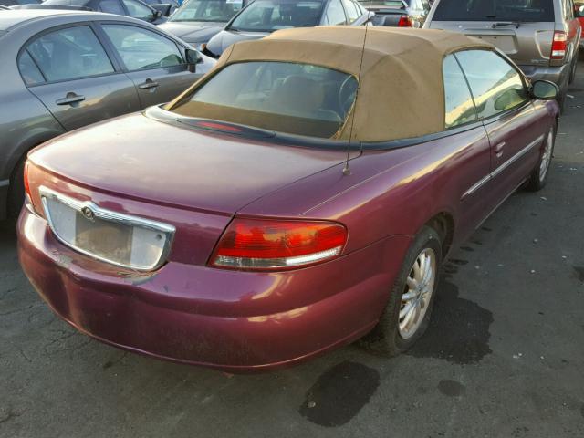 1C3EL55U61N510822 - 2001 CHRYSLER SEBRING LX PURPLE photo 4