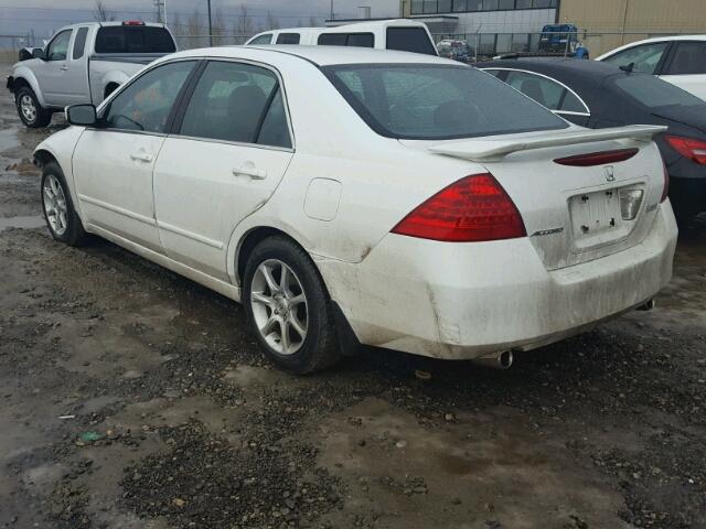 1HGCM66507A800648 - 2007 HONDA ACCORD EX WHITE photo 3