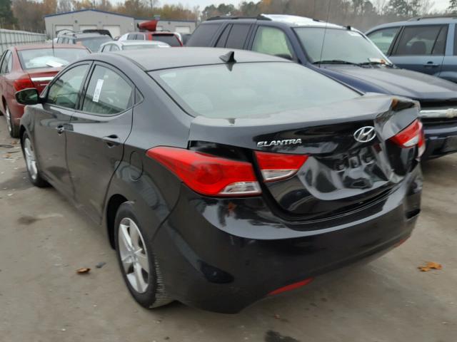 5NPDH4AE1DH374234 - 2013 HYUNDAI ELANTRA GL BLACK photo 3