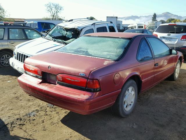 1FAPP6248PH226916 - 1993 FORD THUNDERBIR BURGUNDY photo 4