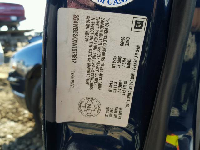 2G4WB52KXW1578812 - 1998 BUICK REGAL LS BLUE photo 10