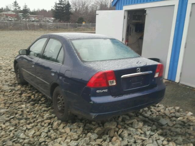 2HGES15433H940327 - 2003 HONDA CIVIC DX BLUE photo 3