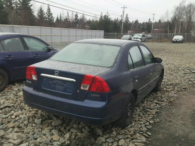 2HGES15433H940327 - 2003 HONDA CIVIC DX BLUE photo 4