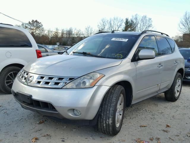 JN8AZ08W15W423178 - 2005 NISSAN MURANO SL SILVER photo 2