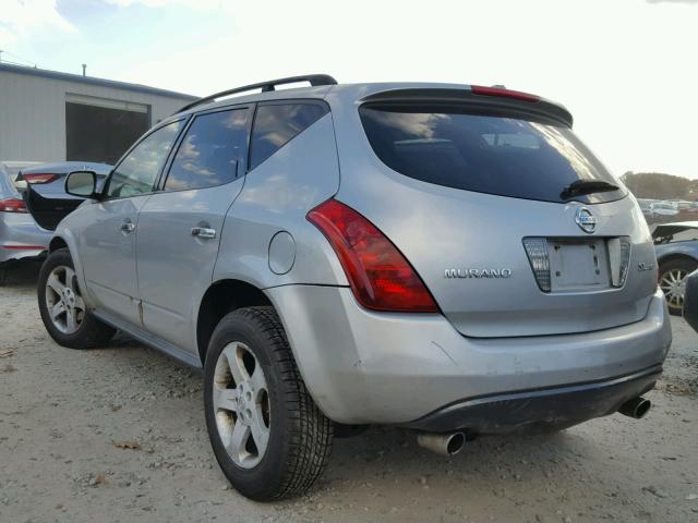 JN8AZ08W15W423178 - 2005 NISSAN MURANO SL SILVER photo 3