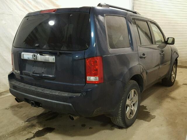 5FNYF3H53AB011399 - 2010 HONDA PILOT EXL BLUE photo 4