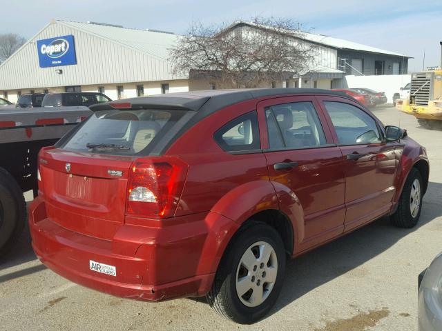 1B3HB28B87D262383 - 2007 DODGE CALIBER BURGUNDY photo 4