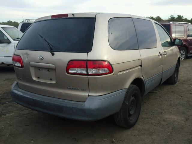 4T3ZF19CX1U345378 - 2001 TOYOTA SIENNA CE TAN photo 4