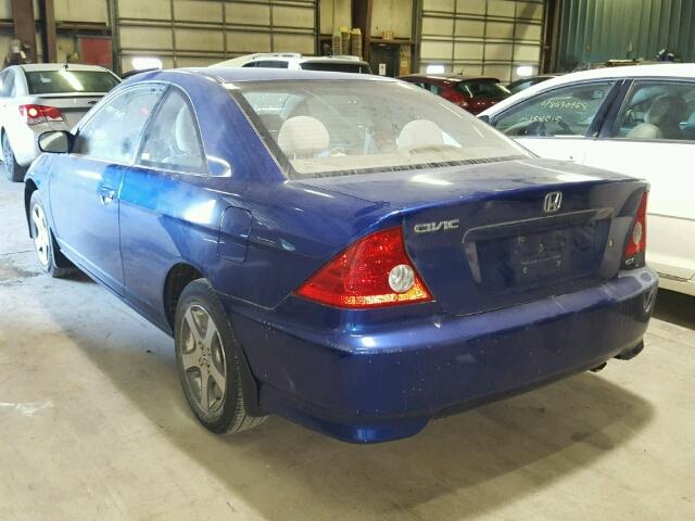 1HGEM22984L014283 - 2004 HONDA CIVIC EX BLUE photo 3