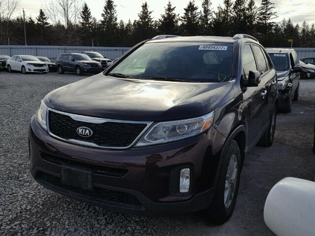 5XYKTCA64EG537119 - 2014 KIA SORENTO LX PURPLE photo 2