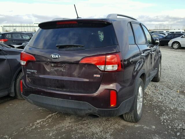 5XYKTCA64EG537119 - 2014 KIA SORENTO LX PURPLE photo 4